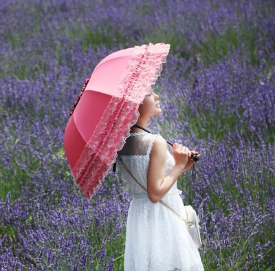深拱形伞雨伞鸟笼款，公主风遮阳伞晴雨两用长柄伞，英伦风蕾丝花边蘑