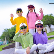 春。游儿童男女薄款糖果彩色套头连帽卫衣幼儿园小学运动会加厚班