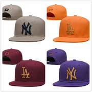 2023棒球帽子紫色平沿帽，嘻哈涂鸦硬顶帽橙色，滑板帽青年欧美帽