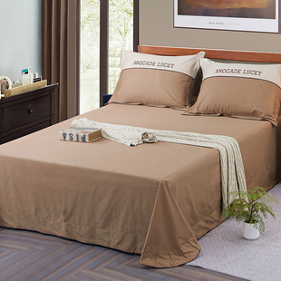 纯色全棉单床单单件加大2.0米床1.81.5米双人纯棉被单床罩防尘