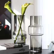 创意日式透明玻璃花瓶，客厅插花轻奢现代简约家居装饰品餐桌摆件