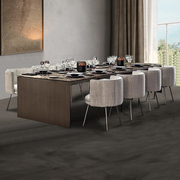 威尼斯棕天然大理石餐桌餐桌高端别墅家用长方形极简饭桌