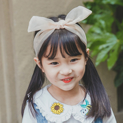 韩国儿童纯色发带女童，欧根纱薄款头带女孩，蝴蝶结儿童发卡亲子发箍