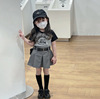 韩版童装夏季2024女童字母印花短袖T恤时髦气质半身裙套装潮