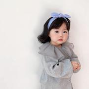 春季百搭针织弹力棉条纹兔耳朵儿童幼儿发带头带发饰