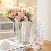 轻奢u型高品质加厚水晶玻璃花瓶，透明水培插花瓶客厅餐桌装饰摆件