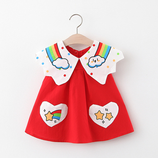 儿童裙子0-1-2岁3女宝宝夏装连衣裙，背带裙女童洋气韩版吊带婴儿潮