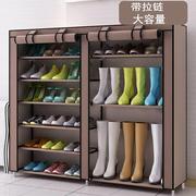 简易防尘布鞋柜双排可放靴子款大容量鞋架鞋子收纳柜多层9格12格