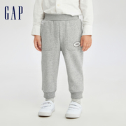 gap男幼童秋冬季logo宽松天鹅绒束脚裤，儿童装洋气运动裤785558