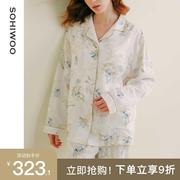 sohiwoo春秋女士哺乳家居服秋冬竹棉睡衣套装，月子服夏季产妇产后