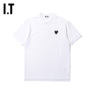 IT CDG PLAY COMME des GARCONS川久保玲男装短袖polo衫爱心刺绣