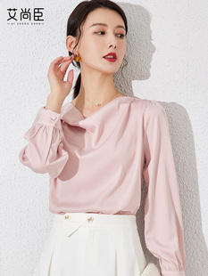 浅粉色衬衫女设计感小众衬衣上衣通勤洋气小衫法式防晒职业通勤装