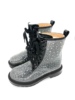 冬季女马丁靴羊毛，大棉加厚透明防水防滑保暖气垫水钻黑色棉鞋