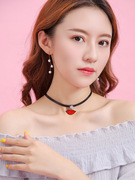 日韩国脖子饰品短款项链锁骨链女时尚个性潮人红嘴唇脖链颈带项圈