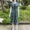 卡亚卡2024夏装女装连衣裙FX9255短袖中老年台湾沙裙