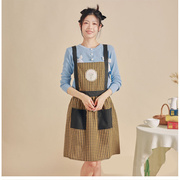 韩版时尚防水围裙厨房防油做饭背带，款成人防污工作服可爱美甲围裙