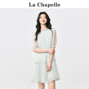 拉夏贝尔lachapelle夏季甜美气质小个子，蕾丝短款连衣裙