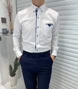 韩国CF MELLENIUM男士秋季长袖商务正装白色衬衫918