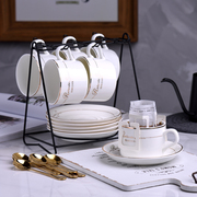 欧式陶瓷咖啡杯套装，家用小奢华简约个性，水杯咖啡套具下午茶茶具