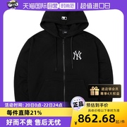 自营MLB连帽夹克男女装针织外套运动服黑色上衣3ATRQ0141