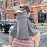 OVANCY帽檐脸基尼防晒面罩女夏季防紫外线遮全脸开车护颈口罩脸罩
