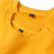 姜黄色340g重磅纯棉初秋冬季毛圈布套头卫衣休闲厚实上衣男女外套