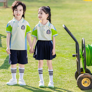 幼儿园园服夏季短袖夏天polo衫运动服夏装儿童班服套装小学生校服