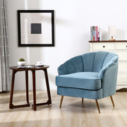 2023新北欧创意单人沙发 圆弧形洽谈椅 客厅卧室布艺现代时尚小沙