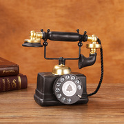 美式复古电话机摆件家居客厅酒柜装饰酒吧拍摄道具怀旧电话机模型