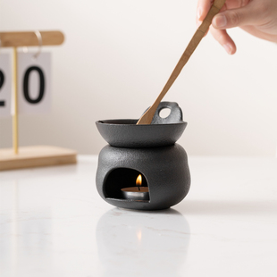 日式黑陶陶瓷烤茶炉焙茶器茶叶提香炉蜡烛加热烘茶醒茶炉炒茶炉子