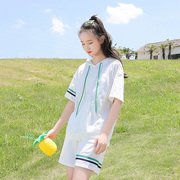 初中生夏装中大童短袖T恤2024高中学生少女运动韩版两件套装