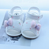 女宝宝凉鞋3-6-12个月婴儿学步鞋夏季透气防滑软底公主布凉鞋