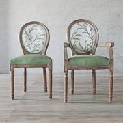 欧式餐椅复古做旧美式实木餐厅酒店漫咖啡厅设计师休闲新中式椅子