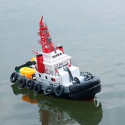 5通道大马力2.4g遥控仿真军舰电动消防喷水救援轮船模型可作摆件