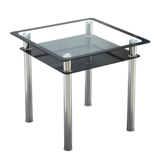 现代简约钢化玻璃桌子家用小户型，餐桌椅组合休闲吃饭桌接待洽谈桌