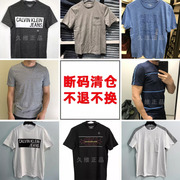 全球购ckcalvinklein夏装男装，日常百搭纯棉logo短袖t恤断码