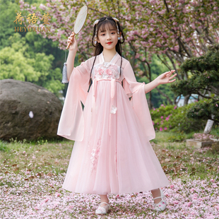 六一儿童古筝演出服女童汉服三月三少数民族服装中国风朗诵合唱服
