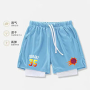美式篮球训练裤太阳队杜兰特球裤，夏季短裤男假两件速干欧文运动裤