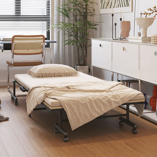 天坛家具折叠床实木板，午休床加固简易成人，铁艺床单人折床临时床