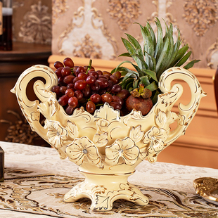 欧式陶瓷果盘现代创意水果盘干果盘家用客厅茶几摆件奢华高档果盆