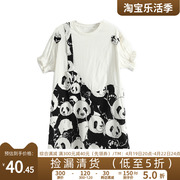 693妮系列气质可爱印花熊猫，甜美t裙，连衣裙当季夏季女
