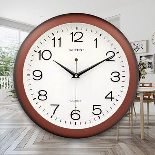 金钟宝现代客厅数字钟表时尚，简约挂表卧室创意，时钟超静音圆形挂钟
