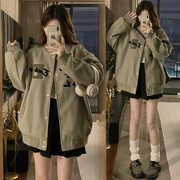 初中生时髦棒球服夹克宽松韩版15高个子少女16岁高中学生春装外套