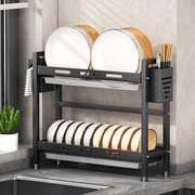 厨房碗碟收纳层架窄小型沥碗架沥水架家用多功能台面碗盘置物架