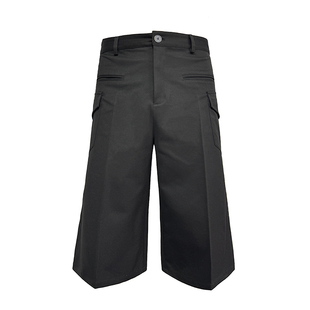 JCAESAR KNIFE PLEAT CAPRI PANTS 褶裙裤 廓形七分裤 內褶设计