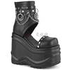 美国Demonia15.2cm黑色哑光厚底防水台凉靴铆钉D型环短靴女鞋