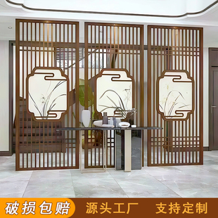 中式花格客厅隔断入户镂空玄关东阳木雕花屏风，柜仿古实木质门窗户