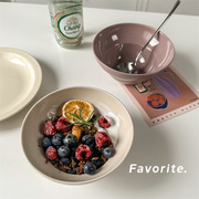 创意陶瓷餐具高级汤碗葫芦碗纯色，早餐酸奶碗沙拉碗家用大饭碗面碗