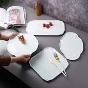 陶瓷西餐平板烘焙正方盘蛋糕，盘子长方平盘，日式摆盘寿司盘酒店餐具