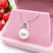 热巴同款925纯银天然珍珠吊坠女戒指耳钉套装正圆送女友礼物